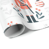 オレンジナツクラッカーソルジャークリスマスラッピング紙 ラッピングペーパー (ロールコーナー)