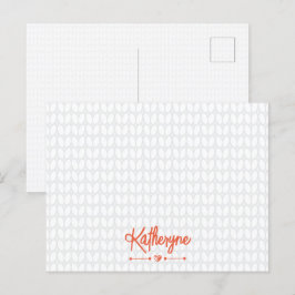 オレンジニットパーソナライズされたステッチポストカード ポストカード