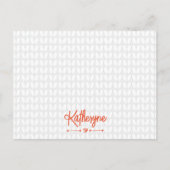 オレンジニットパーソナライズされたステッチポストカード ポストカード (正面)