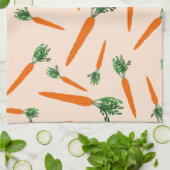 オレンジニンジン模様 キッチンタオル (折り畳み)
