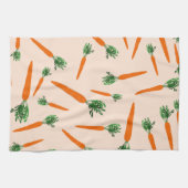 オレンジニンジン模様 キッチンタオル (横)