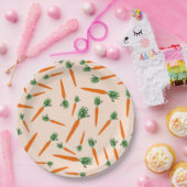 オレンジニンジン模様 ペーパープレート (パーティー)