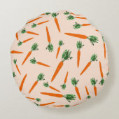 オレンジニンジン模様 ラウンドクッション (裏面)