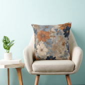 オレンジネイビーブルーダスティブルー素朴フローラ クッション (椅子)