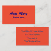 オレンジネイビーブルーメイクアップアーティスト美しいサロントレンディー 名刺 (正面/裏面)