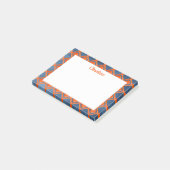 オレンジネイビーブルー水彩パターン ポストイット (アングル)