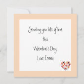 オレンジノルディックスカンジナビアハートバレンタイン シーズンカード (裏面)