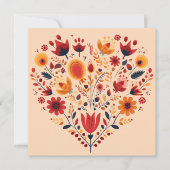 オレンジノルディックスカンジナビアハートバレンタイン シーズンカード (正面)