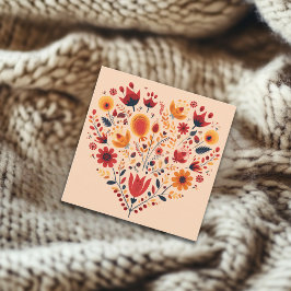 オレンジノルディックスカンジナビアハートバレンタイン シーズンカード