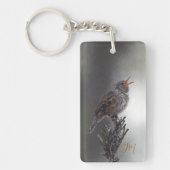 オレンジノーザンハウスウォレン絵を描バードイニシャル キーホルダー (正面)