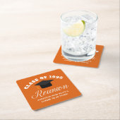 オレンジハイスクール懇親会パーソナライズされたパーティー スクエアペーパーコースター (インサイチュ)