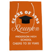 オレンジハイスクール懇親会パーソナライズされたパーティー ミディアムペーパーバッグ (正面)