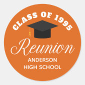 オレンジハイスクール懇親会パーソナライズされたパーティー ラウンドシール (正面)