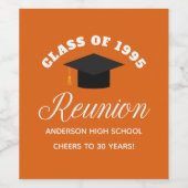 オレンジハイスクール懇親会パーソナライズされたパーティー ワインラベル (シングルラベル)