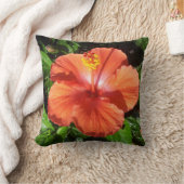オレンジハイビスカスのクッション クッション (ブランケット)
