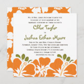 オレンジハイビスカスの結婚式招待状 招待状 (正面/裏面)