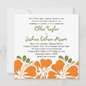 オレンジハイビスカスの結婚式招待状 招待状 (正面)
