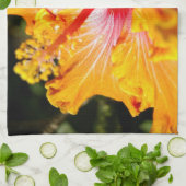 オレンジハイビスカスサイドビュー キッチンタオル (折り畳み)