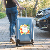 オレンジハイビスカスビジネスカードビニールカーシール シール (スーツケースインサイチュ)