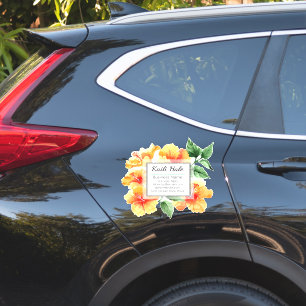 オレンジハイビスカスビジネスカードビニールカーシール シール