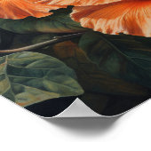 オレンジハイビスカスフラワーアートプリント ポスター (角)