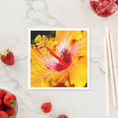 オレンジハイビスカスフラワーサイドビュー スタンダードカクテルナプキン (インサイチュ)