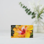 オレンジハイビスカスフラワーサイドビュー 名刺 (スタンド正面)