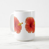 オレンジハイビスカスフラワートロピカルフローラ コーヒーマグカップ (正面左)