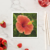 オレンジハイビスカスフラワートロピカルフローラ スタンダードカクテルナプキン (インサイチュ)