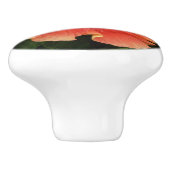 オレンジハイビスカスフラワートロピカルフローラ セラミックノブ (側面)