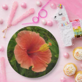 オレンジハイビスカスフラワートロピカルフローラ ペーパープレート (パーティー)