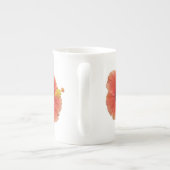 オレンジハイビスカスフラワートロピカルフローラ ボーンチャイナマグカップ (裏面)