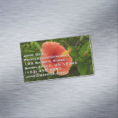 オレンジハイビスカスフラワートロピカルフローラ マグネット名刺 (インサイチュ)