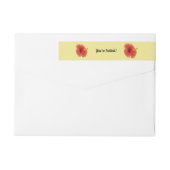 オレンジハイビスカスフラワートロピカルフローラ ラップアラウンドラベル (裏面)