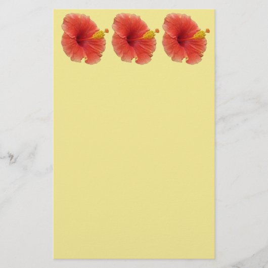 オレンジハイビスカスフラワートロピカルフローラ 便箋 (正面)