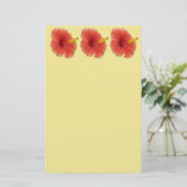 オレンジハイビスカスフラワートロピカルフローラ 便箋 (スタンド正面)