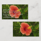 オレンジハイビスカスフラワートロピカルフローラ 名刺 (正面/裏面)