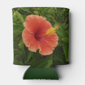 オレンジハイビスカスフラワートロピカルフローラ 缶クーラー (裏面)