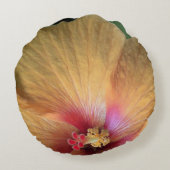 オレンジハイビスカスラッフル ラウンドクッション (裏面)