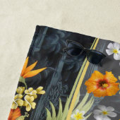 オレンジハイビスカスレトロアロハシャツビーチタオル ビーチタオル (インサイチュ)