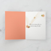 オレンジハイビスカス悔やみや弔慰 カード (内部)