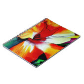 オレンジハイビスカス熱帯花の水彩画 ノートブック (左側)