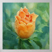 オレンジハイビスカス熱帯花フローラアートポスター ポスター (正面)