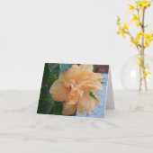 オレンジハイビスカス空白の花の内側の花形 カード (黄色い花)