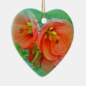 オレンジハイビスカス花 セラミックオーナメント (右)