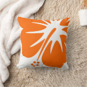 オレンジハイビスカス クッション (ブランケット)