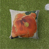 オレンジハイビスカス クッション (芝生)