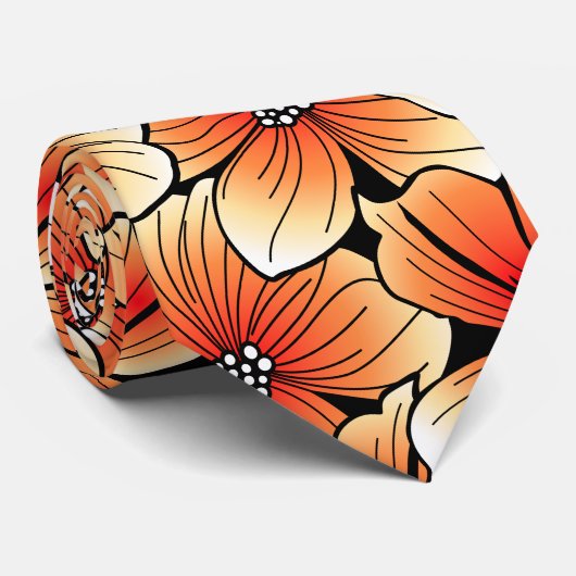 オレンジハイビスカス ネクタイ (ロール)