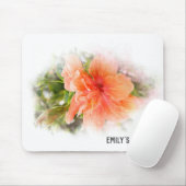 オレンジハイビスカス マウスパッド (マウス)