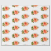 オレンジハイビスカス ラッピングペーパー (フラット)